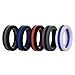 Silicone Wedding Ring for Men, 5 Pack 8mm Wide Mens Affordable Silicone Rubber Wedding Bands for Athletes Sports Workout Gym
