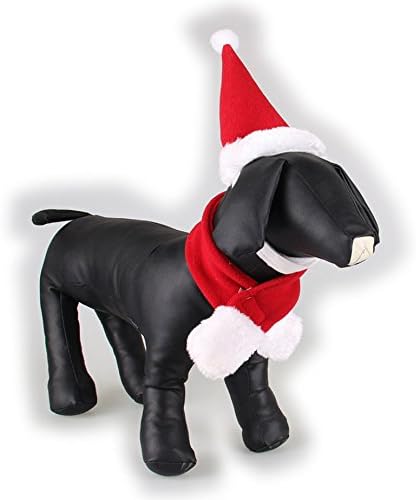 BbearT® Cat Dog Christmas Dress Up Clothes Hat Puppy Cat Holiday Accessory Christmas Costume (Red Hat Scarf Set, L) - Image 5