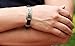 MOWOM Silver Tone Black Stainless Steel Rubber Bracelet Bangle Cuff Greek Adjustable