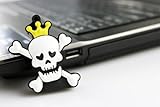 JennyShop Novelty Pirate Skull Crown Anime/Manga USB Thumb Drive 8GB with Keychain Hole