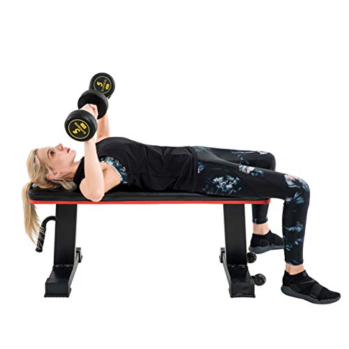 Vanswe Flat Bench 1000lbs Workout Utility Exercise Flat Weight Bench Press for Home Gym Fitness Weight Lifting Training (Black)