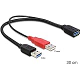 Delock Y-Cable USB 3.0 A to 2 x USB 3.0 A 0.3m