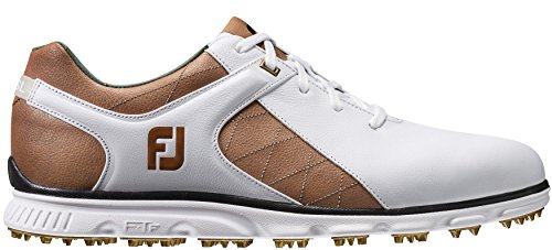 FootJoy Men's Pro SL Golf Shoes 53219 - White/Taupe - 11 - Extra-Wide