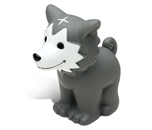 Puzzled Wolf Bath Buddy Squirter Gray 3 Inch