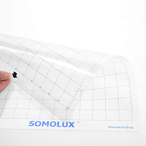 Standard-Grip Cutting Mat 12 ×8 3Pcs by Somolux, Suit for Kricut, Silhouette Electronic Die Cutting Machine Replacement, Clear