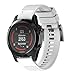 Wearable4U Garmin Fenix 5X 26mm Quick Release Easy Fit Silicone Replacement Watch Band for Garmin Fenix 5X, Quatix 3, Fenix 3 HR, Fenix 3, Tactix Bravo, Foretrex 601, Foretrex 701 (White)