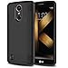 LG K20 Plus Case, LG K20 V Case, LG Harmony Case, LG Grace Case, JATEM Minimalistic Design Hybrid [Slim Fit] Smooth Hard Cover with TPU Case + 2 HD Screen Protectors (Black/Black)