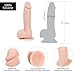 Pure Love 7.5 Inch Textured Silicone Dildo with Suction Cup, Beige Color, Adult Sex Toy