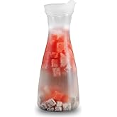 20 Oz Water Carafe with Flip Top Lid, Round Base Juice Containers Clear Plastic Pitcher for Water Iced Tea Juice Milk Lemonade Mimosa Bar and Other Beverages