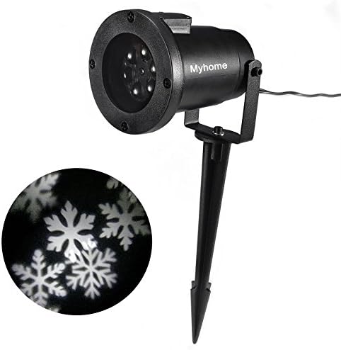 Myhome LED Christmas Light, 4W LED Moving Snowflake Spotlight, Dynamic Landscape Projector Light Lamp, Party Light for Holiday, Garden,House Indoor/Outdoor Decor–Waterproof and Fun Toys for Children