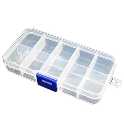 SODIAL(R) 2Pcs 10-Slot Portable Plastic Resistors Electronic Component Case Box