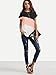 ROMWE Women's Color Block Blouse Short Sleeve