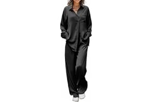 Ekouaer Womens Satin Silky Pajama Set 2 Piece Print PJs Soft Loungewear Button Down Sleepwear with Elastic Waist Long Pants