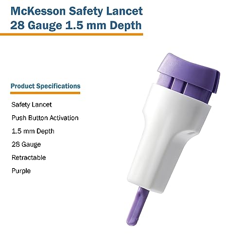 McKesson Safety Lancet, Retractable, Push Button Activation Ideal for