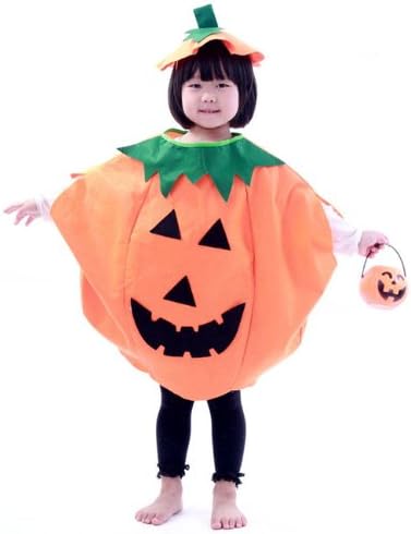 Amazon 90 145cm かぼちゃ オレンジ パンプキン 帽子 ポンチョ 2点セット ハロウィン 衣装 コスチューム クリスマス コスプレ 仮装 キッズ 子供 男の子 女の子 かわいい 定番 Fun Costume オリジナル キッズコスチューム おもちゃ