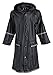 Kid's Rain Jacket:Big Girls Kids Waterproof Full Length Long Hooded Raincoat Jacket for Children - Black (Large)