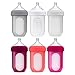 Boon, NURSH Reusable Silicone Pouch Baby Bottles for Air-Free Feeding with Stage 2 Medium Flow Nipple, 8 Ounce (Pack of 6)