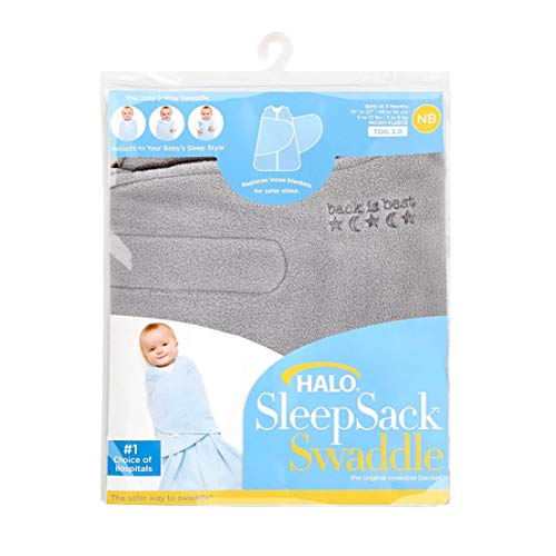 HALO Micro Fleece Sleepsack Swaddle, 3Way Adjustable Wearable Blanket