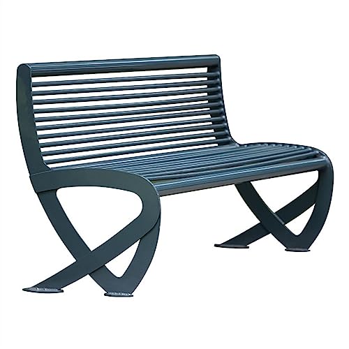 XRXwuf689 Outdoor Garden Bench Outdoor Metal Park Bench with Backrest, 47.2/59.2/70.8