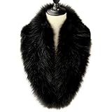 Dikoaina Extra Large Women's Faux Fur Collar for Winter Coat