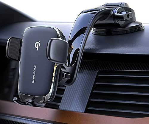 [ Auto-Matching ] 15W Wireless Charger Car Holder,TOLLEFE Car Phone Charger Mount, Automatic Phone Clamp Car Charger,[Add QC3.0 Car Charger Adapter],Fast Wireless Charger for Dashboard or Air Vent
