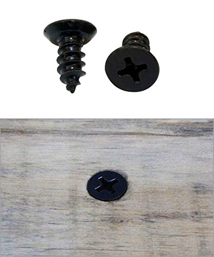 Small Screw, BLUELEC Antique Style AntiOxidative Finish Wood Screws for Fastening Plank, Plastic Materials or Resin Plywood, 45° Flat Head, Phillips Drive, 100pcs, 1/4 inch(2.5×6mm,1/4", Black) - Thumbnail 4