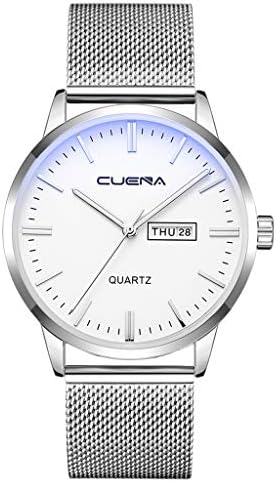 Watch Luxury Fashion Faux Leather Mens Quartz Analog Watch Watches Black
