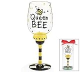 Queen Bee 16 oz Wine Glass/Goblet Adorable bumble Bee Collection