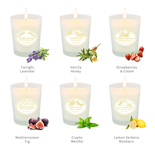 Scented Candles Gifts for Women, Aromatherapy Candles - Made with Luxury Natural Soy Wax, Bath Yoga Aromatherapy Relaxation Birthday Anniversary Gifts, 2.5 Oz Small Glass Jar (Pack of 6)