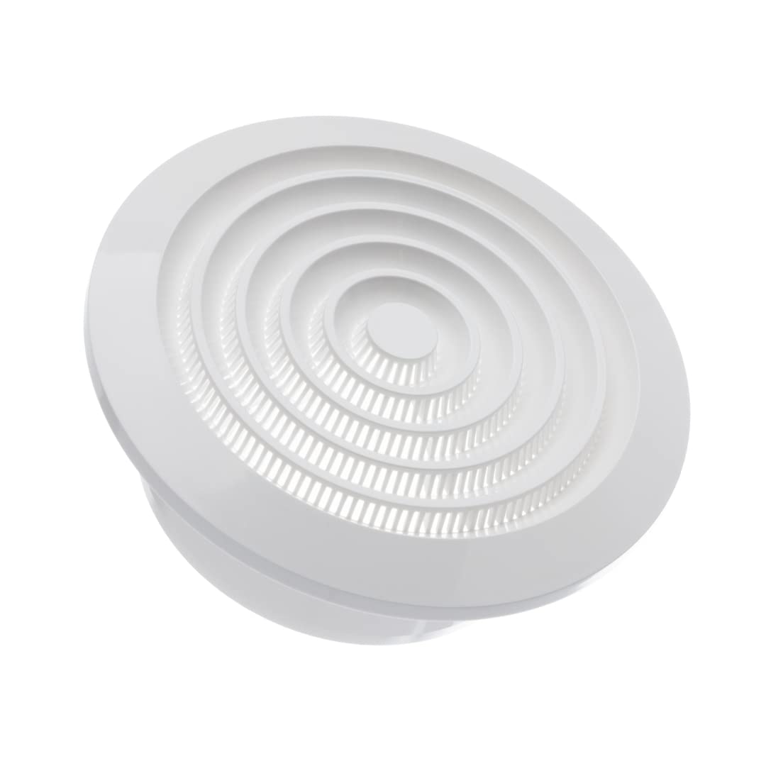 Ø 125mm / 5 inch Round Air Vent Cover - Ceiling Ventilation Grille with Insect Screen - ABS Plastic White