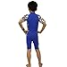 Kids Wetsuit Shorty Thermal Swimsuit, 2mm Neoprene Wetsuit One Piece Front Zip for Boys Toddler Youth Swimming Surfing Diving Snorkeling, SS005 (Blue, 4)