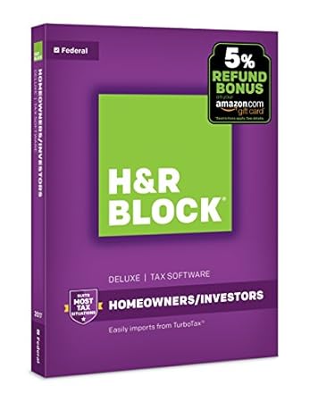 H&R Block Tax Software Deluxe 2017 + Refund Bonus Offer
