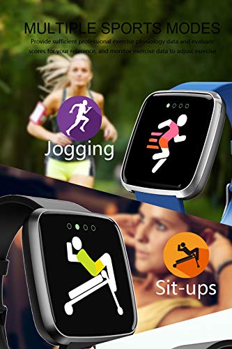 Smart Watch, Waterproof Activity Tracker Heart Rate Monitor Wearable Oxygen Blood Pressure Fitness Tracker Bluetooth Running Watch
