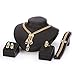 MOOCHI 18K Gold Plated Africa Royal Style Strands Chain Necklace Earrings Ring Bracelet Jewelry Set