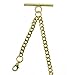 Albert Chain Gold Color Pocket Watch Chains for Men with T Bar Swivel Clasp and Lobster Clasp AC33