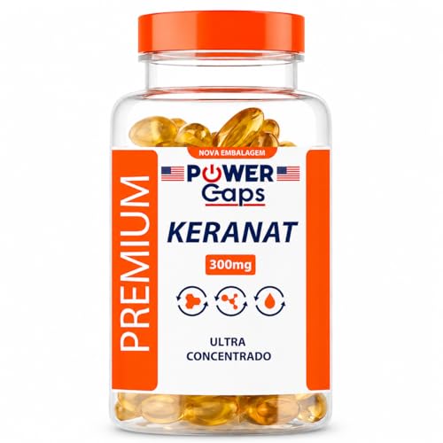 Keranat 300mg Suporte Nutricional para Cabelos, Crescimento Capilar, Combate Queda de Cabelo, Mais volume, Brilho e Força, Suplemento Alimentar em Cápsulas Softgel (90 Cápsulas)