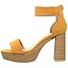 SOBEYO Womens Platform Sandals Open Toe Ankle Strap Chunky Block Heel Shoes Yellow SZ 8