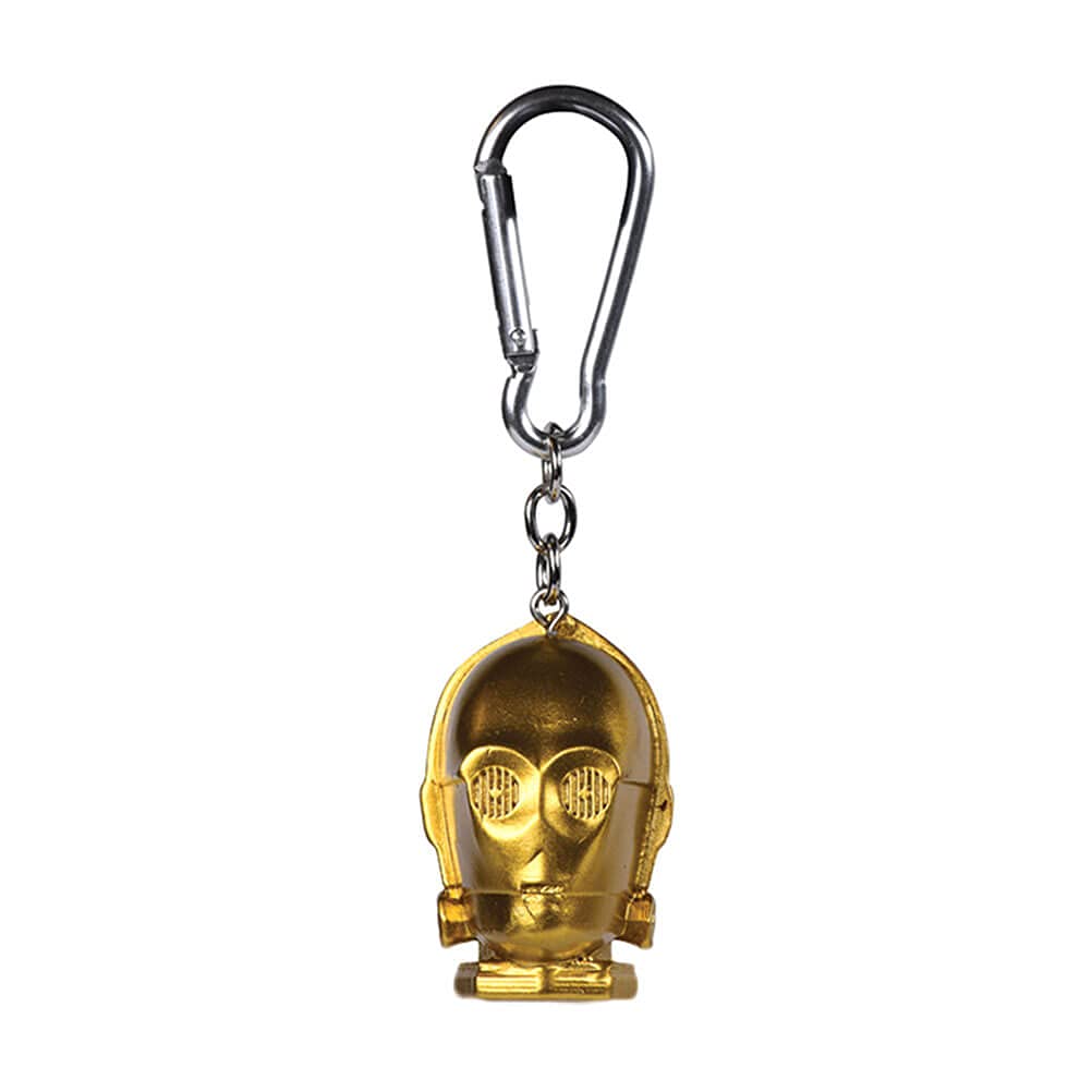 Star Wars 3D Keyring (C-3PO Design) Key Ring , Zip Pull or Backpack Key Chain Charm, Star Wars Gifts for Men, Women and Kids, Key Chains for Men and Key Chains for Women - Official Merchandise