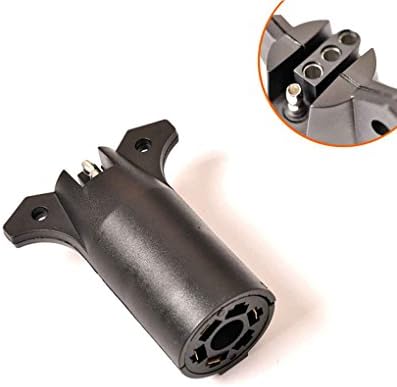 Xuanhemen 12V 7 Way Trailer Light Adapter Plug Connector Socket Round to 4 Pin Flat for Car RV Boat US Standard