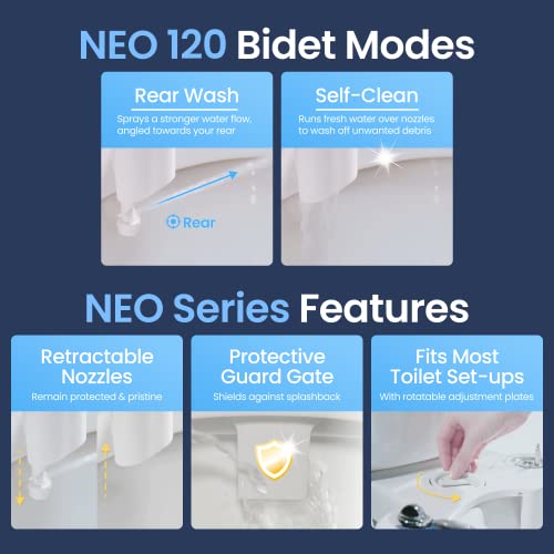 LUXE Bidet NEO 120 SelfCleaning Nozzle, Fresh Water NonElectric