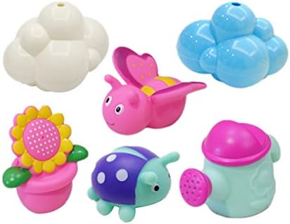 Candy86 6 Pcs Baby Bath Toys Cloud Garden Animal Swimming Water Squeeze Spraying Sounding Toy Early Education Newborn Baby Toys Bathroom Toys for Children Boys Girls