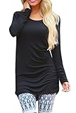 Pink Queen Women's Basic Long Sleeve Slim Fit T Shirt Dress Tunic Top