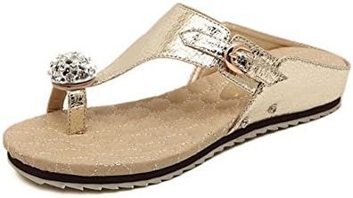 Tasny Flip Flops For Women Fashion Sandals Gold
