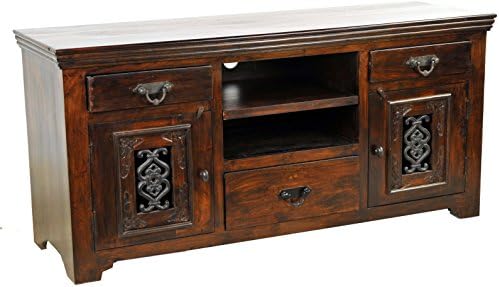 Moti Furniture Old World Design Durango Plasma TV Stand with 2 Doors and 3 Drawers
