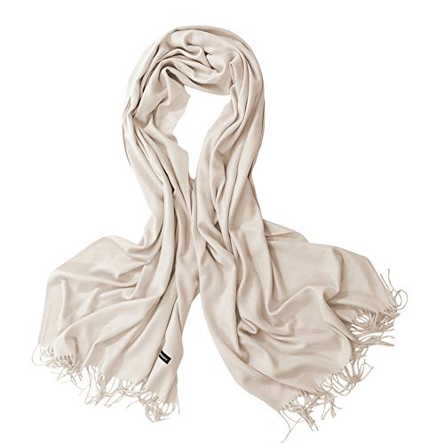 Bellonesc Cashmere Scarf Shawls for Women and Men (Cream Color)