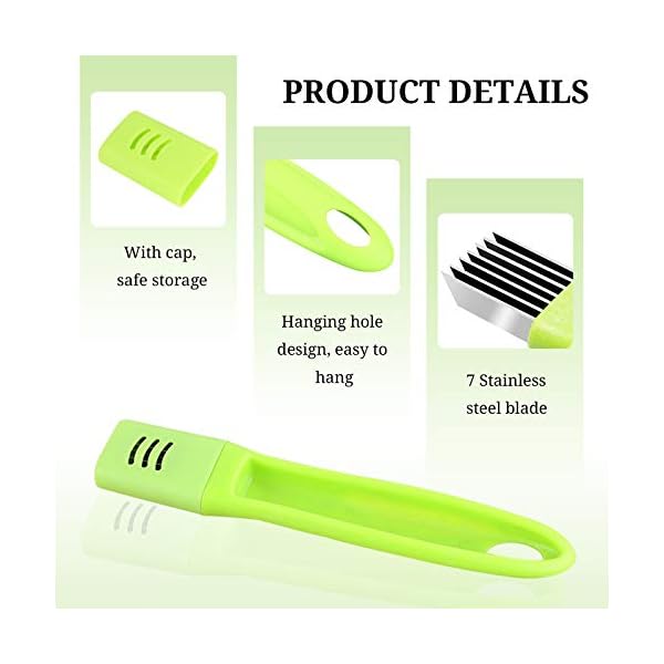 MOSNOW-Spring-Onion-Slicer-Stainless-Steel-Finger-Guards-Onion-Shredder-with-Lid-and-7-Blades-Vegetable-Cutter-Cooking-Tools-Multi-Functional-Kitchen-Gadgets-Green MOSNOW Spring Onion Shredder + Stainless Steel Finger Guards, Onion Shredder with Lid and 7 Blades, Vegetable Cutter…