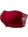 Luna Flower Women's Strapless Padded Bandeau Floral Lace Back Tube Bra Tops