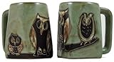 One (1) MARA STONEWARE COLLECTION - 12 Ounce Coffee Cup Collectible Square Bottom Mug - Owl Bird Design