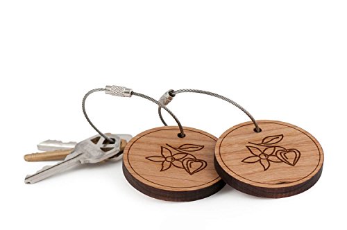 Physalis Keychain, Wood Twist Cable Keychain - Large