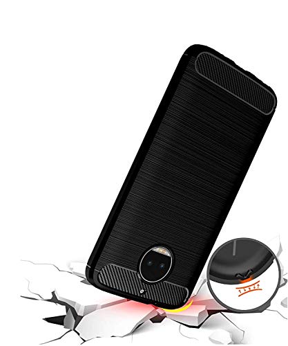 Starz Rugged Armour TPU Shock Proof Back Cover Case for Moto G5S Plus (Black)